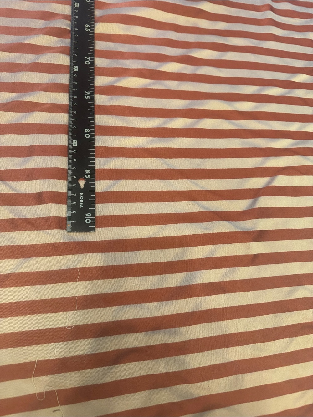 Rust and blush Striped Fabric. 46”x 3 yards. - Picture 2 of 13
